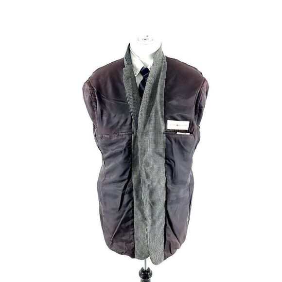 Joseph Abboud Textured Silk Wool 2 Button Sport Coat 40R Or Slim 42R Gray Check - Picture 10 of 12